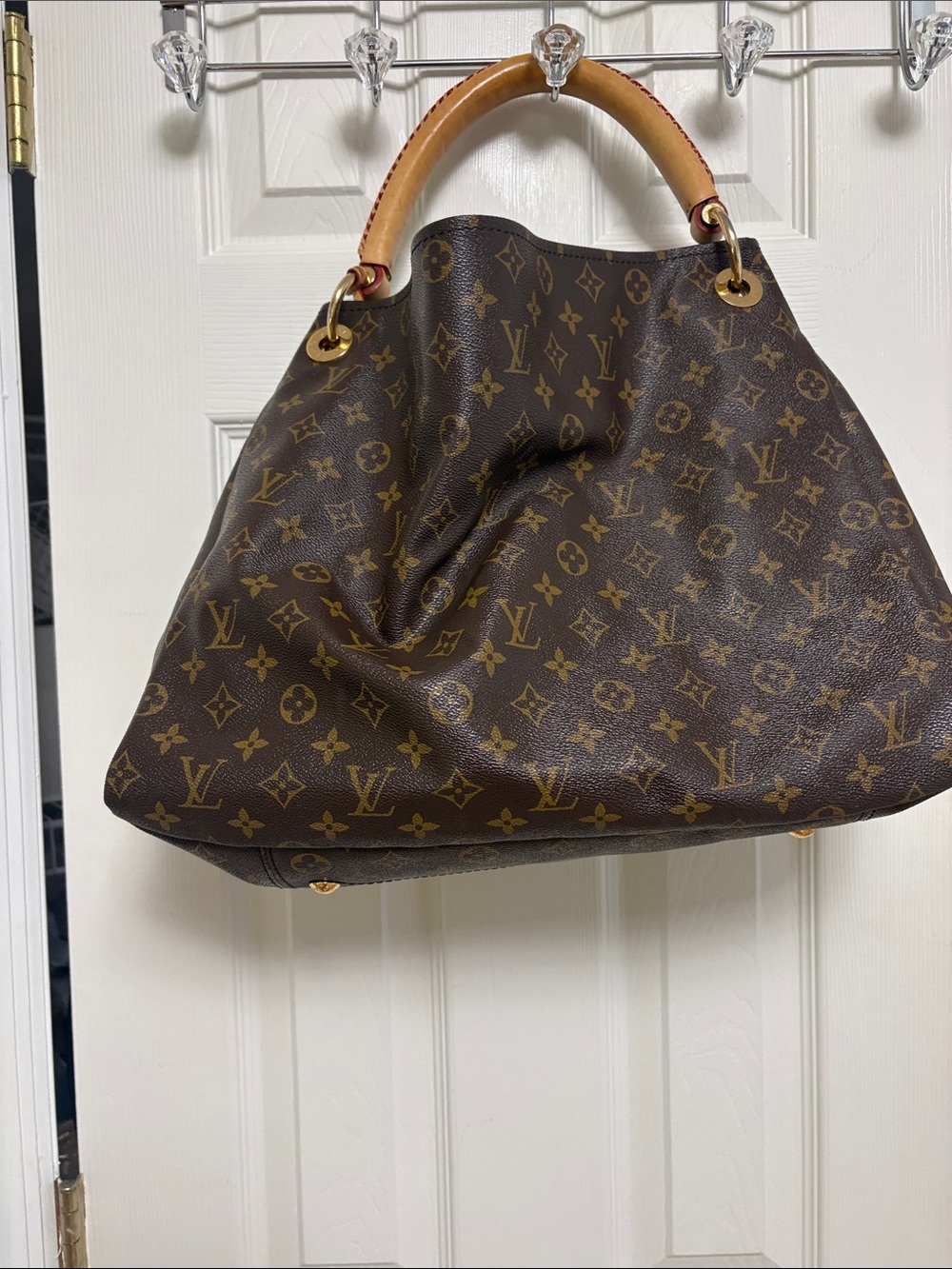Louis Vuitton Brown Monogram Canvas Shoulder Tote with Vachetta Handle